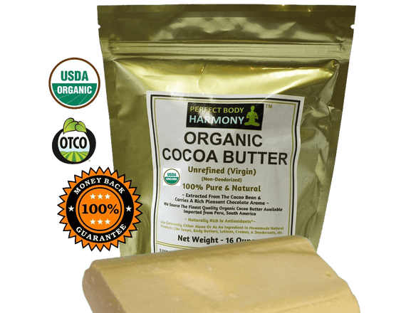 Raw Cocoa Butter - CERTIFIED ORGANIC Pure & Natural